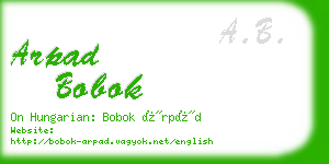 arpad bobok business card